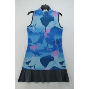 New Callaway Golf Dress Women's Small Blue 1/4 Zip Sleeveless Opti Dri UPF NWT